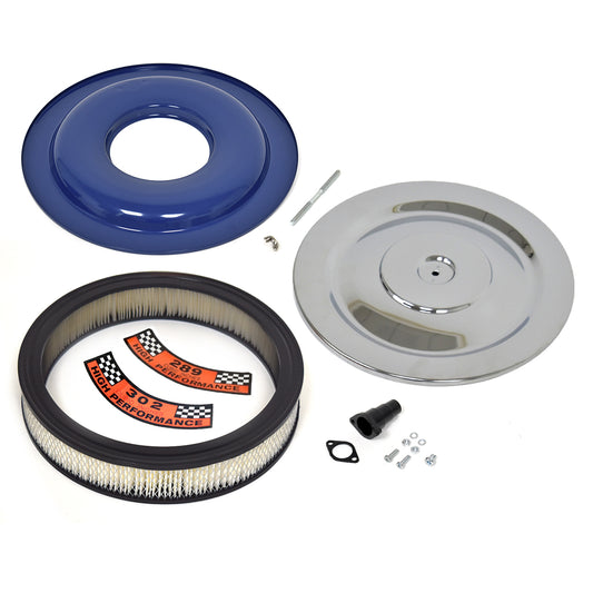 Chrome Air Cleaner | Economy | 14" Filter | 289 / 302 V8 | 1965-73 Ford Mustang