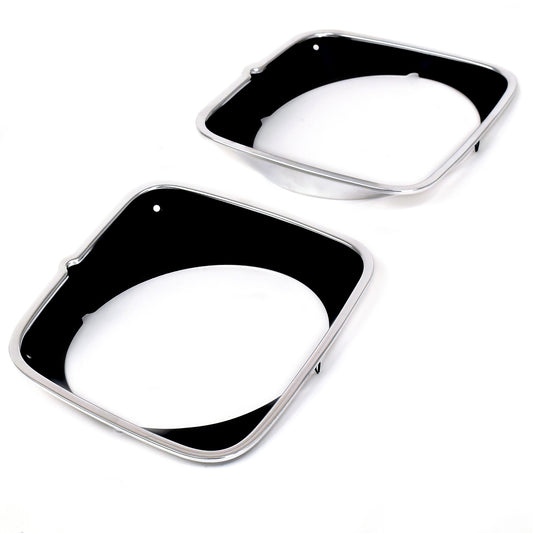 Headlight Doors | Black & Polished Aluminum | Pair | 1973 Ford Mustang Mach 1