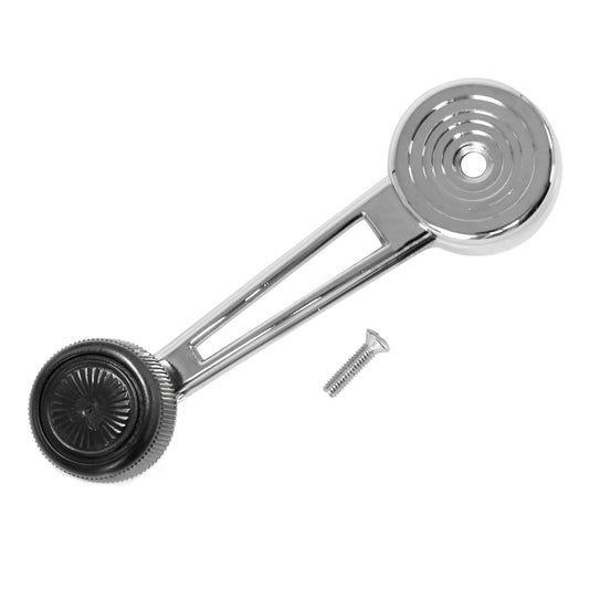 Chrome Door Window Handle | Black Knob | LH or RH | 1973 Ford Mustang