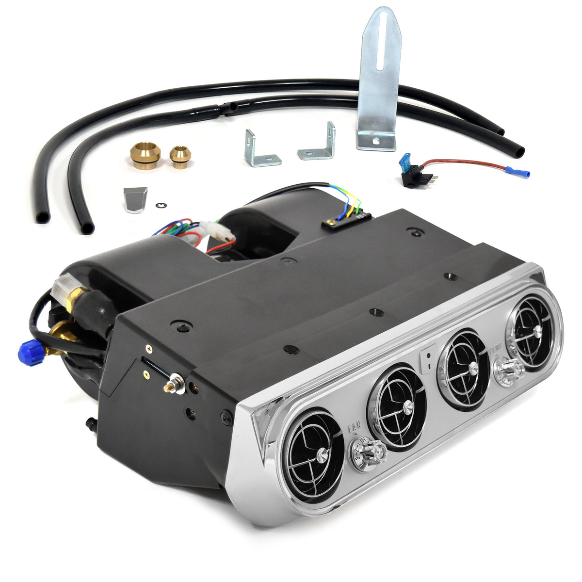 Underdash Hang-On Air Conditioner Evaporator Unit |Argent Bezel & Vents | 1965 Ford Mustang