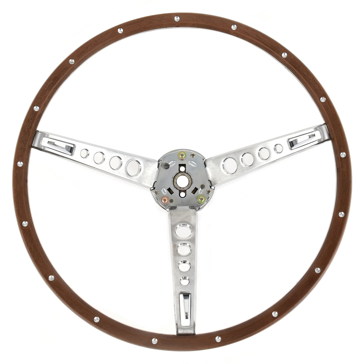 Steering Wheel | 3 Spoke | Deluxe Woodgrain | Alternator-Type | 1965-66 Ford Mustang