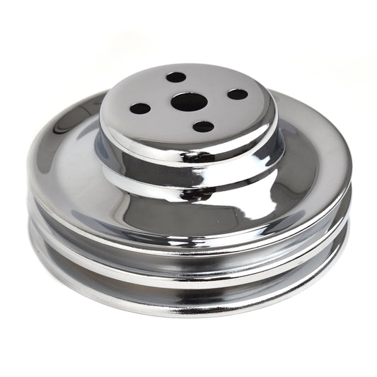Chrome Water Pump Pulley | 2-Groove | 302 / 351W V8 | 1969 Ford Mustang