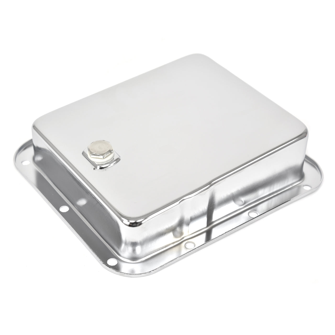 Chrome Transmission Oil Pan | With Drain Plug | C4 Automatic | 1965-73 Ford Mustang