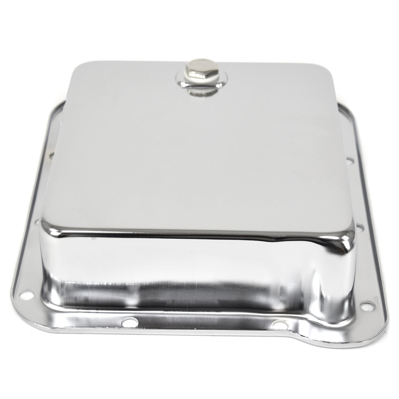 Chrome Transmission Oil Pan | With Drain Plug | C4 Automatic | 1965-73 Ford Mustang
