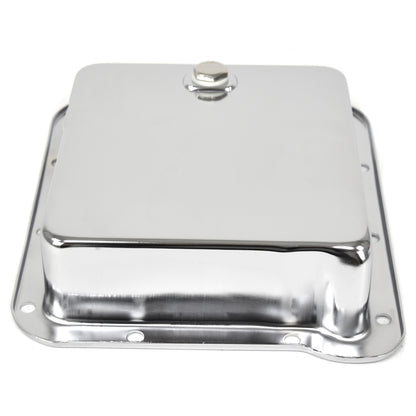 Chrome Transmission Oil Pan | With Drain Plug | C4 Automatic | 1965-73 Ford Mustang