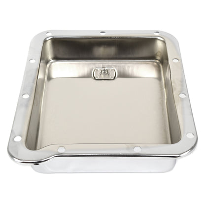 Chrome Transmission Oil Pan | With Drain Plug | C4 Automatic | 1965-73 Ford Mustang