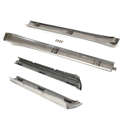 Top Windshield & Side Pillar Trim Molding Set | Polished Stainless | Convertible | 1965-68 Ford Mustang