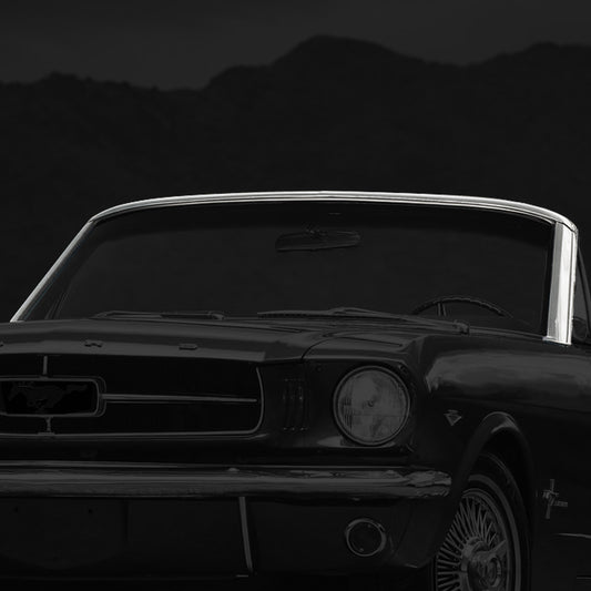 Top Windshield & Side Pillar Trim Molding Set | Polished Stainless | Convertible | 1965-68 Ford Mustang