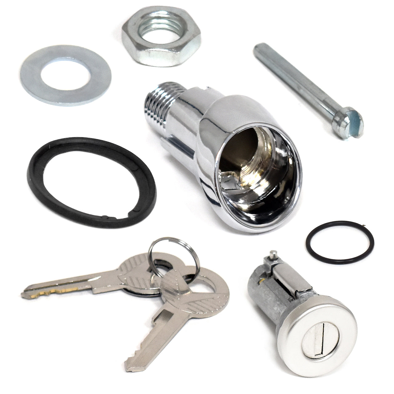 Trunk Lock Cylinder & Sleeve Kit + 2 Keys | 1964-66 Ford Mustang