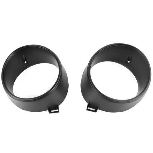 Headlight Door Bezels | Black | Pair | Grille Mounted | 1969 Ford Mustang