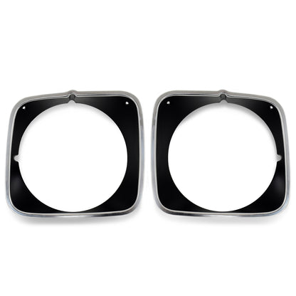 Headlight Doors | Black & Polished Aluminum | Pair | 1973 Ford Mustang Mach 1