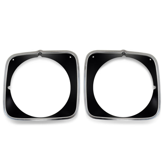 Headlight Doors | Black & Polished Aluminum | Pair | 1973 Ford Mustang Mach 1