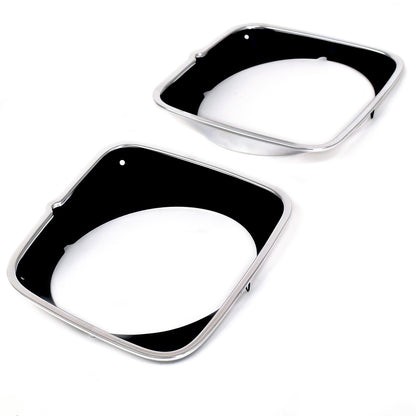 Headlight Doors | Black & Polished Aluminum | Pair | 1973 Ford Mustang Mach 1