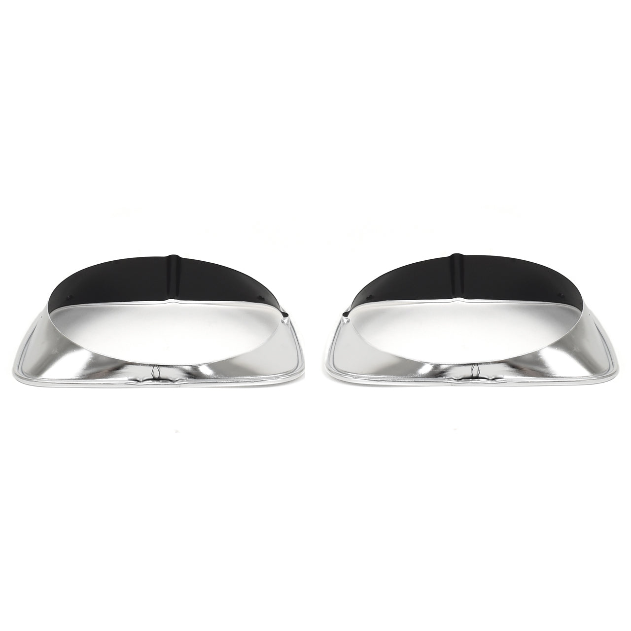 Headlight Doors | Black & Polished Aluminum | Pair | 1973 Ford Mustang Mach 1