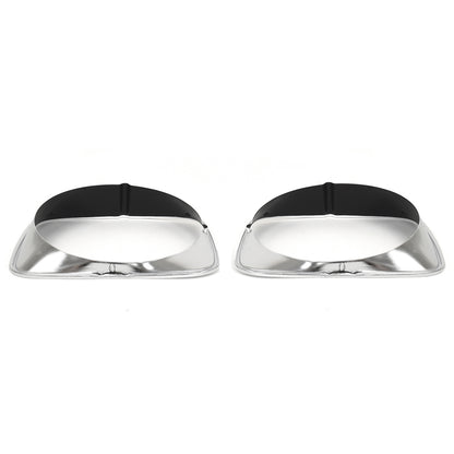 Headlight Doors | Black & Polished Aluminum | Pair | 1973 Ford Mustang Mach 1