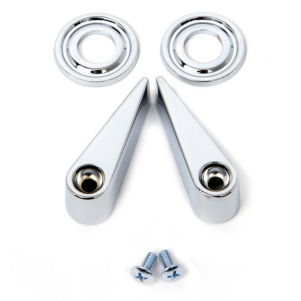 Front Seat Latch Handles Set | Flat Bezels | 1968-69 Ford Mustang