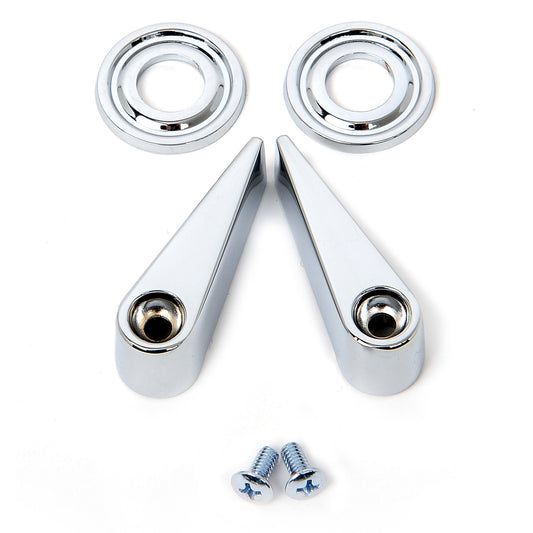 Front Seat Latch Handles Set | Flat Bezels | 1968-69 Ford Mustang