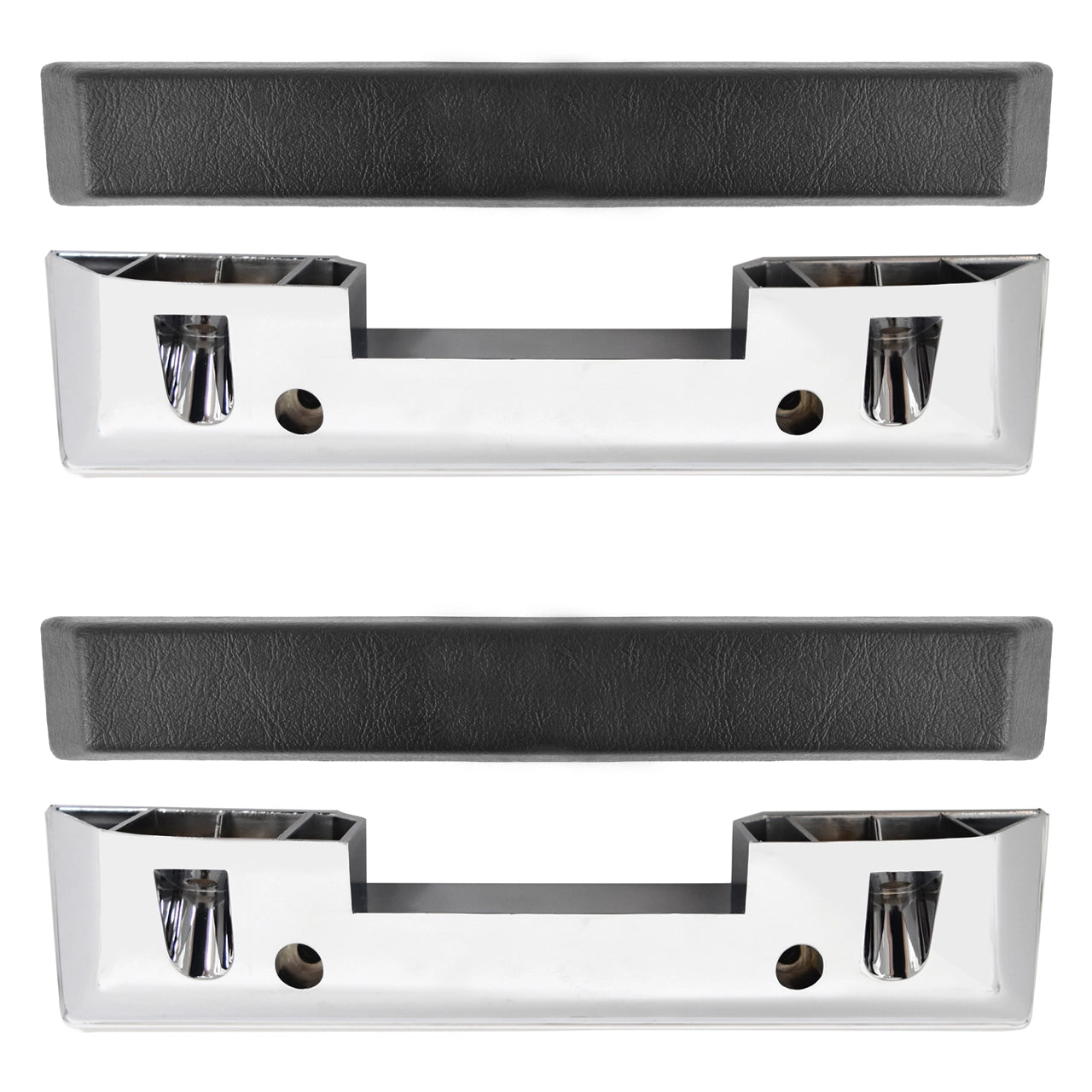 Arm Rest Pads + Bases | Black | Standard Interior | Pair | 1964-66 Ford Mustang