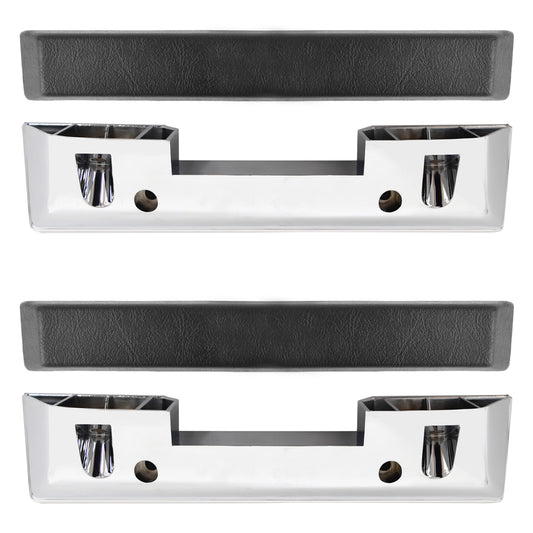 Arm Rest Pads + Bases | Black | Standard Interior | Pair | 1964-66 Ford Mustang