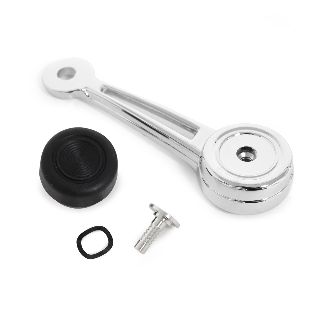 Chrome Door Window Handle | Black Knob | LH or RH | 1968-69 Ford Mustang