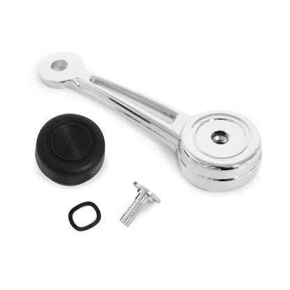 Chrome Door Window Handle | Black Knob | LH or RH | 1968-69 Ford Mustang