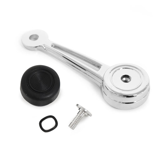 Chrome Door Window Handle | Black Knob | LH or RH | 1968-69 Ford Mustang