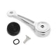Chrome Door Window Handle | Black Knob | LH or RH | 1968-69 Ford Mustang