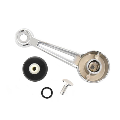 Chrome Door Window Handle | Black Knob | LH or RH | 1968-69 Ford Mustang