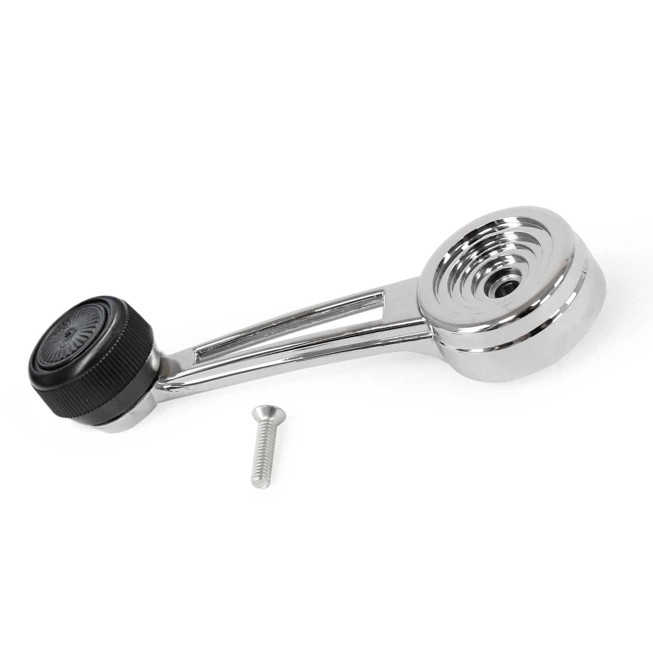 Chrome Door Window Handle | Black Knob | LH or RH | 1973 Ford Mustang
