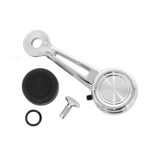 Chrome Quarter Window Handle | Black Knob | LH or RH | 1968-70 Ford Mustang