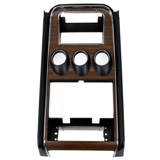 Center Dash Trim with Gauge Openings | Deluxe Woodgrain | 1971-73 Ford Mustang