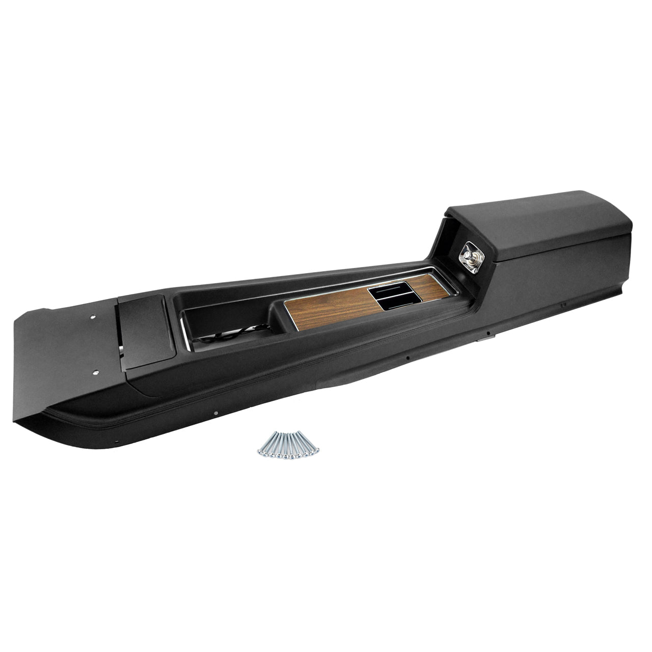 Center Console Assembly | Manual Transmission | Deluxe Woodgrain | 1969 Ford Mustang