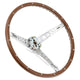 Steering Wheel | 3 Spoke | Deluxe Woodgrain | Alternator-Type | 1965-66 Ford Mustang