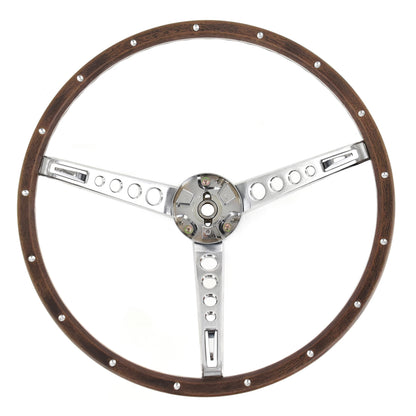 Steering Wheel | 3 Spoke | Deluxe Woodgrain | 1967 Ford Mustang