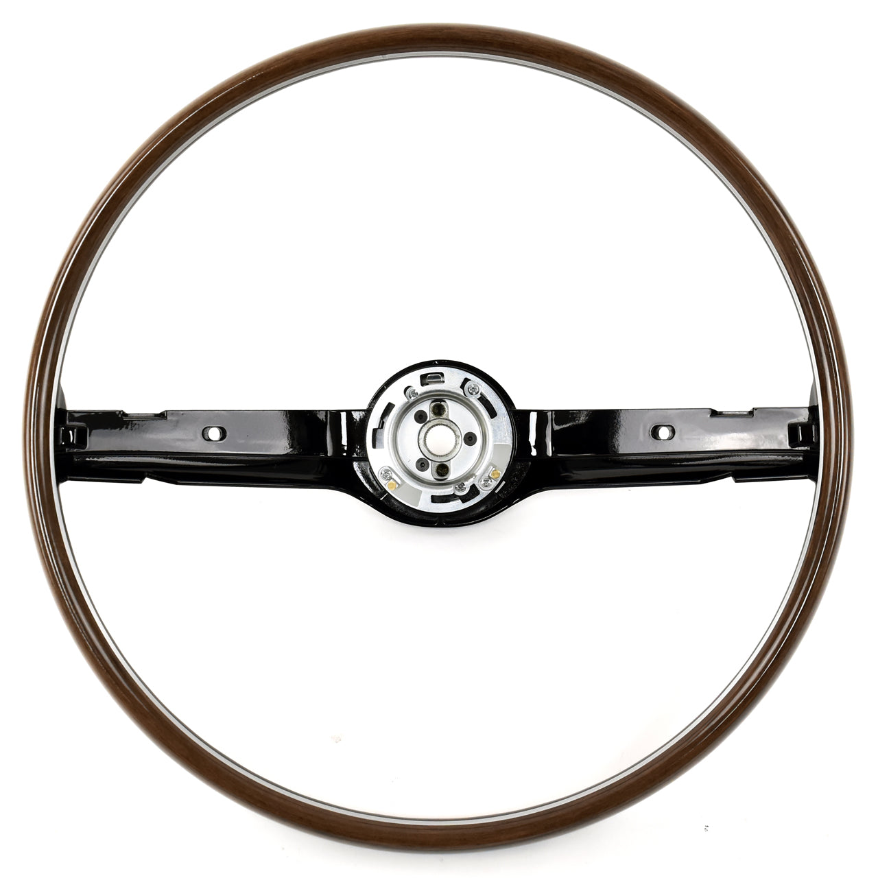 Steering Wheel | 2 Spoke | Black | Deluxe Woodgrain | 1968 Ford Mustang