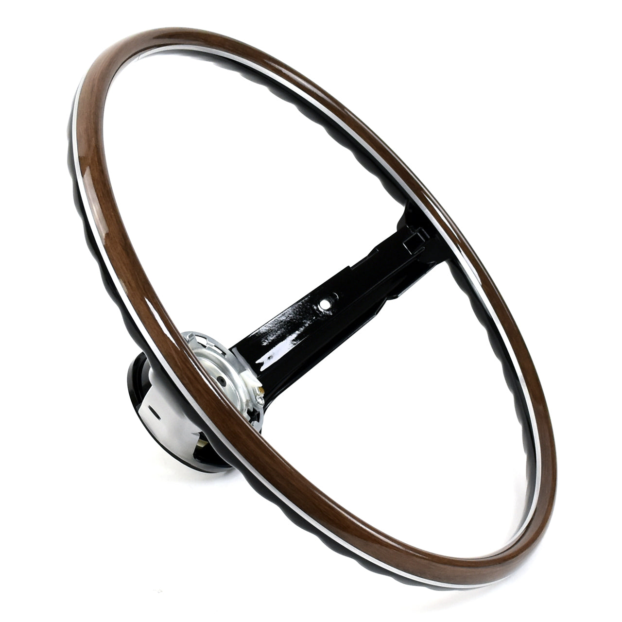 Steering Wheel | 2 Spoke | Black | Deluxe Woodgrain | 1968 Ford Mustang