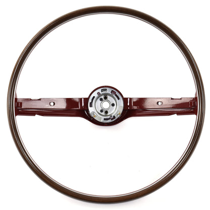 Steering Wheel | 2 Spoke | Red | Deluxe Woodgrain | 1968 Ford Mustang