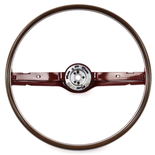 Steering Wheel | 2 Spoke | Red | Deluxe Woodgrain | 1968 Ford Mustang