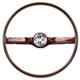 Steering Wheel | 2 Spoke | Red | Deluxe Woodgrain | 1968 Ford Mustang