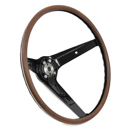 Rim-Blow Steering Wheel | 3 Spoke | Deluxe Woodgrain | 1969 Ford Mustang