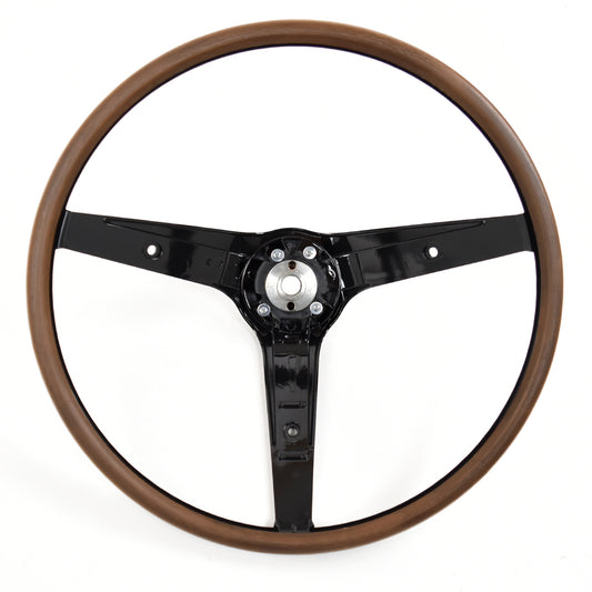 Rim-Blow Steering Wheel | 3 Spoke | Deluxe Woodgrain | 1969 Ford Mustang