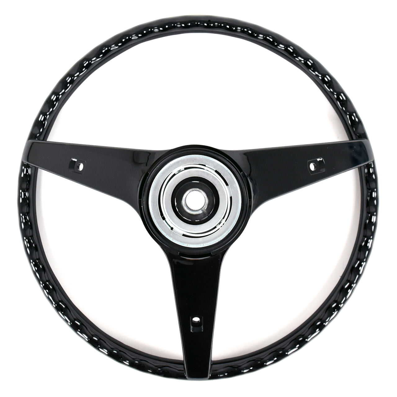 Rim-Blow Steering Wheel | 3 Spoke | Deluxe Woodgrain | 1969 Ford Mustang