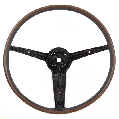 Rim-Blow Steering Wheel | 3 Spoke | Deluxe Woodgrain | 1970-73 Ford Mustang