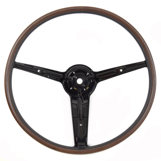 Rim-Blow Steering Wheel | 3 Spoke | Deluxe Woodgrain | 1970-73 Ford Mustang