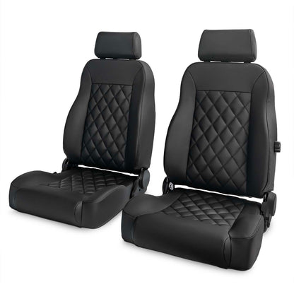 Caballo Front Bucket Seats | Black Diamond Stitch | 1965–70 Ford Mustang