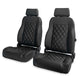 Caballo Front Bucket Seats | Black Diamond Stitch | 1965–70 Ford Mustang