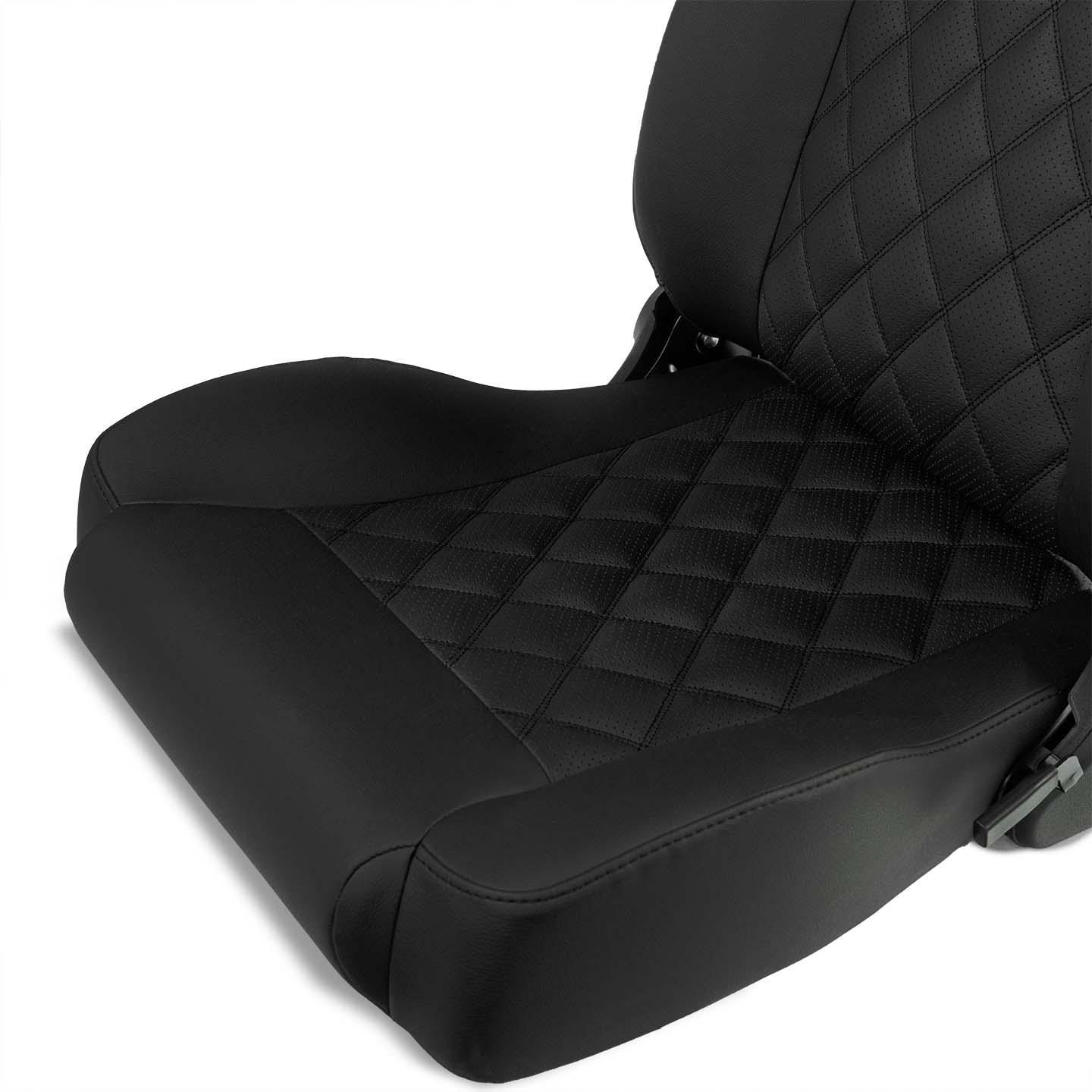 Caballo Front Bucket Seats | Black Diamond Stitch | 1965–70 Ford Mustang