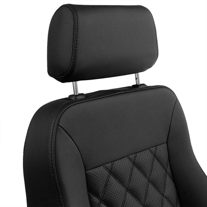 Caballo Front Bucket Seats | Black Diamond Stitch | 1965–70 Ford Mustang