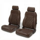 Caballo Front Bucket Seats | Espresso Diamond Stitch | 1965–70 Mustang