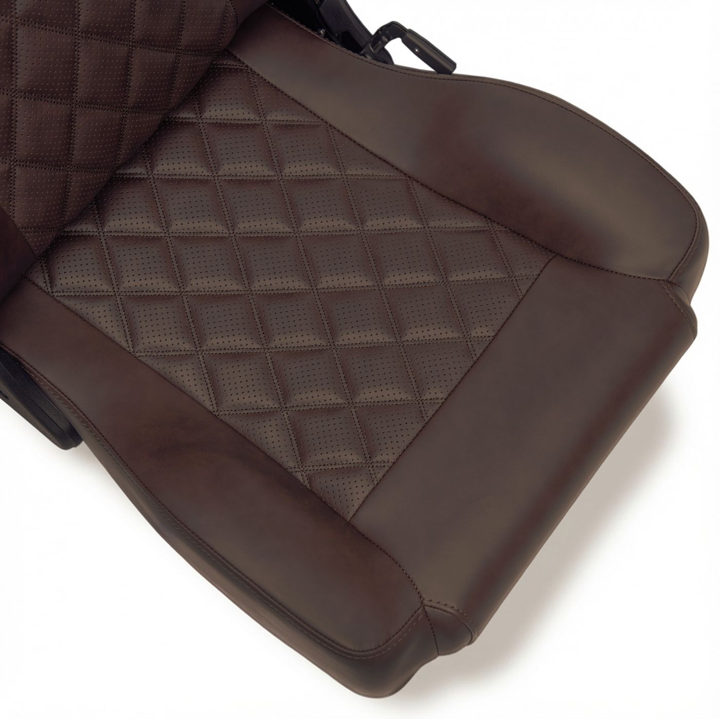 Caballo Front Bucket Seats | Espresso Diamond Stitch | 1965–70 Mustang